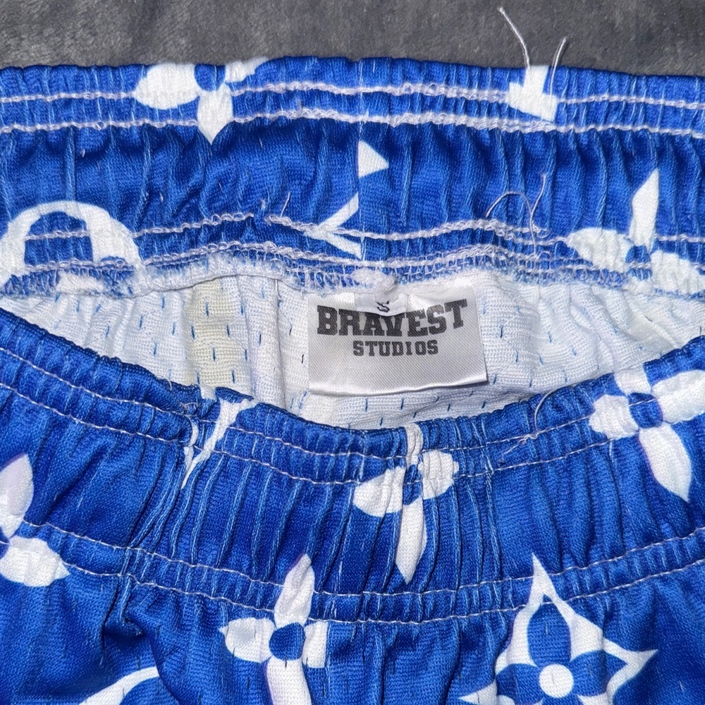 Bravest Studios Vibrant Blue and White Sports Shorts